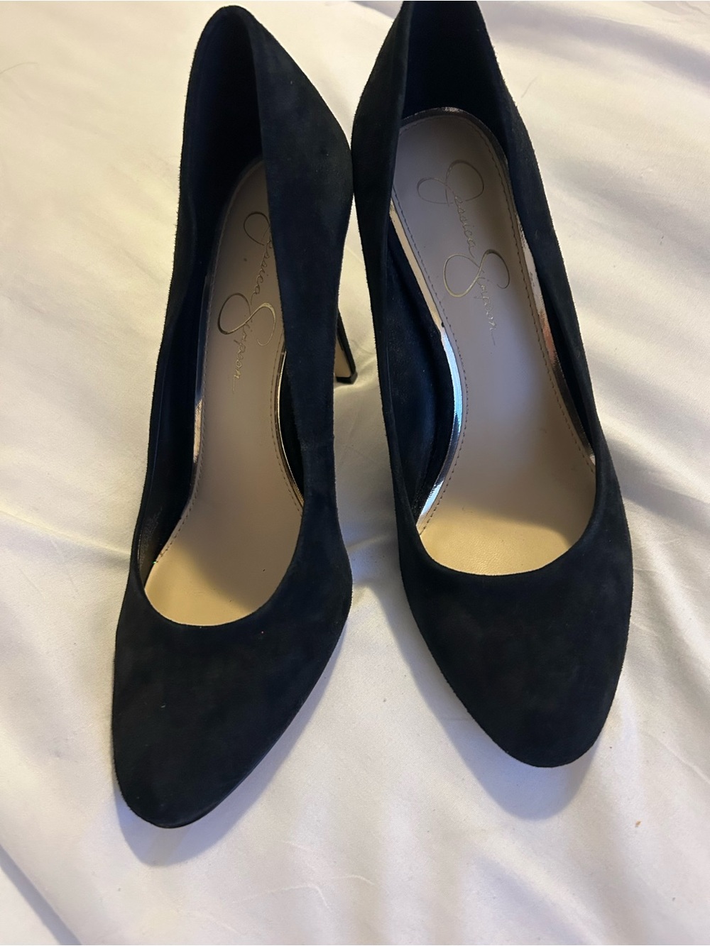 Jessica Simpson Black Suede Pointed Pumps